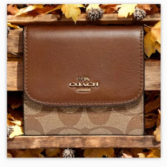 Coach Original Brown-tan SIGNATURE COATED CANVAS Wallet EUC-AUTHENTIC🍂 - Picture 3 of 13